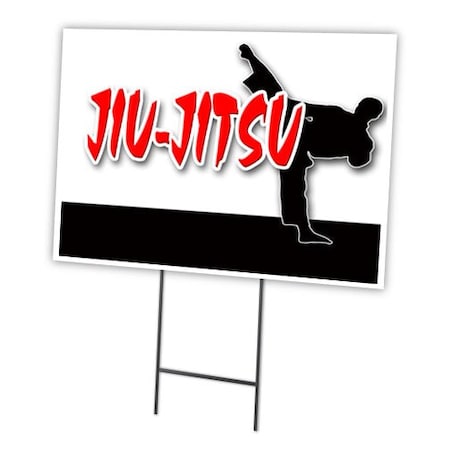 Signmission Jiu-jitsu Yard Sign & Stake outdoor plastic coroplast window, C-1216-DS-Jiu-Jitsu C-1216-DS-Jiu-Jitsu